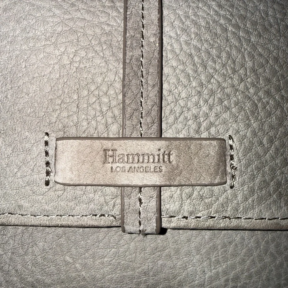 HAMMITT Large Benjamin Wallet Grey Natural Suede Pebbled Leather NEW $245